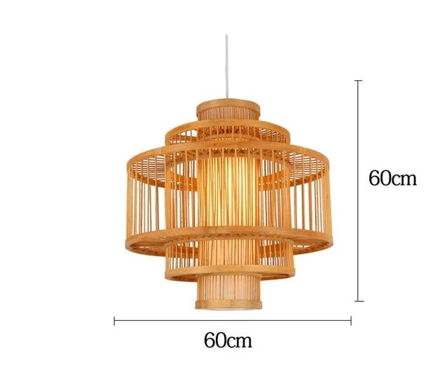 Bamboo Cage Pendant Lamp - Lantern / 23.5 x 23.5 - Pendant