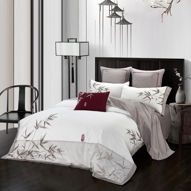 Bamboo Leaves Egyptian Cotton Duvet Cover Set - Duvet Cover
