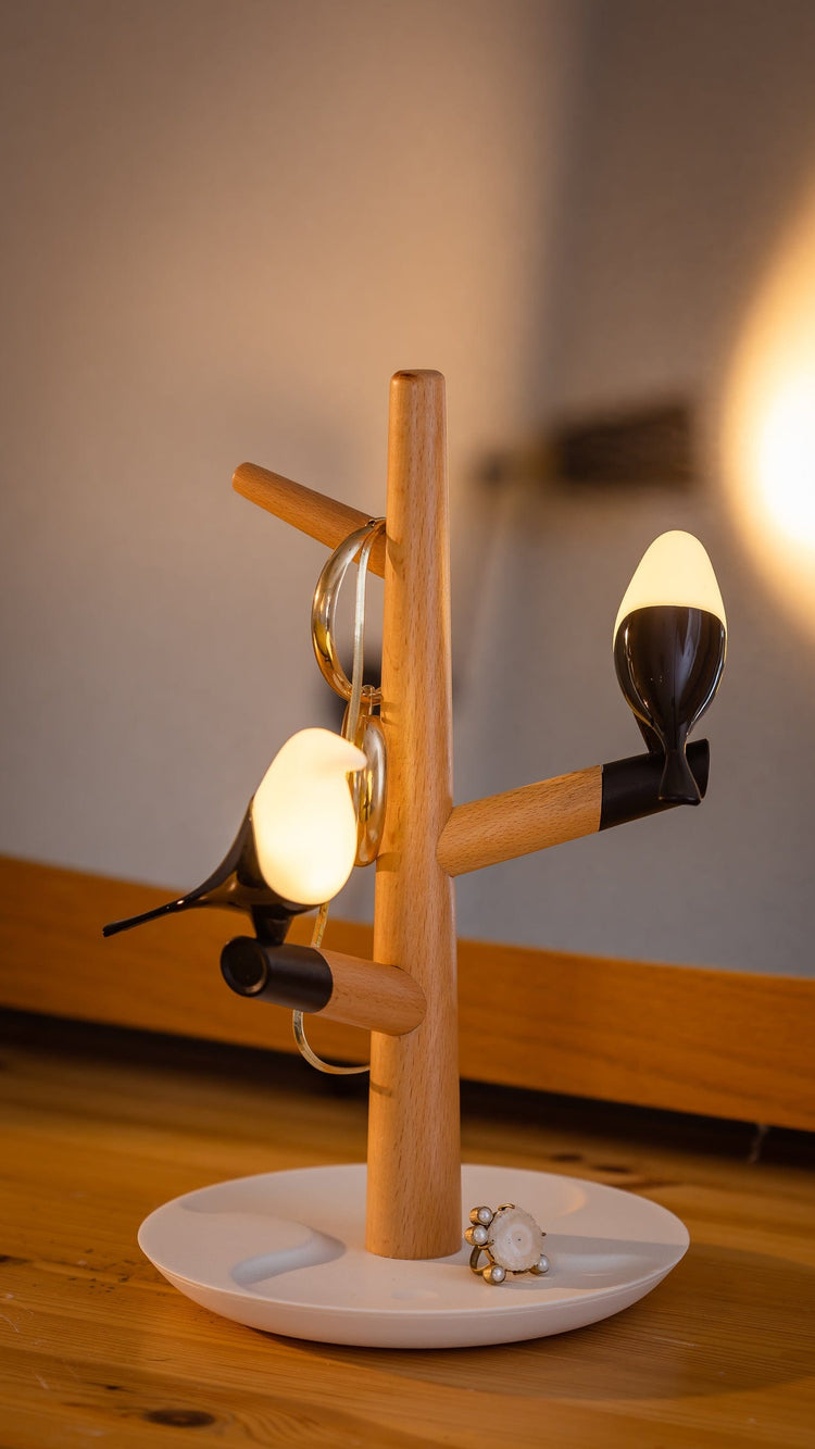 Cutesy Birds Desk Lamp with Wireless Charging - Table Lamp