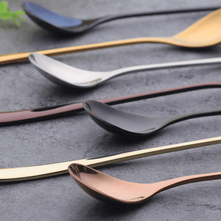 Fashionable Stainless Steel Dessert Spoon - 7 Piece Set -