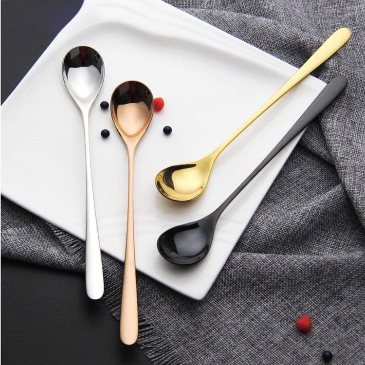Fashionable Stainless Steel Dessert Spoon - 7 Piece Set -