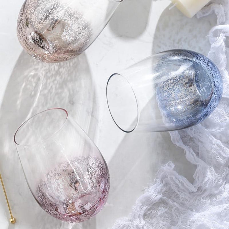 Frosted Metal Designer Glass Cup - Glass