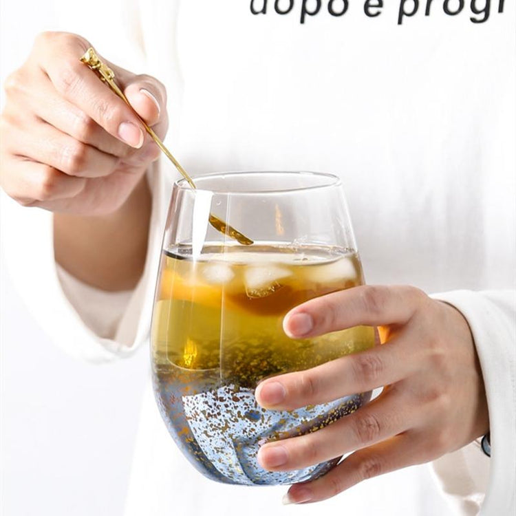 Frosted Metal Designer Glass Cup - Glass