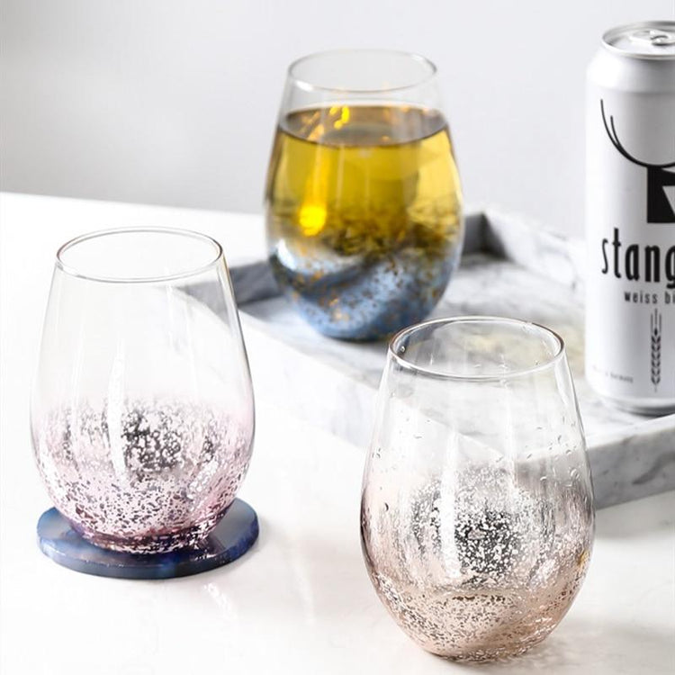 Frosted Metal Designer Glass Cup - Glass