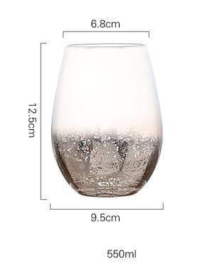 Frosted Metal Designer Glass Cup - Gold Ice / 1 Piece -