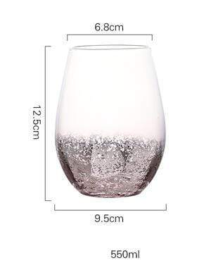 Frosted Metal Designer Glass Cup - Pink Ice / 1 Piece -