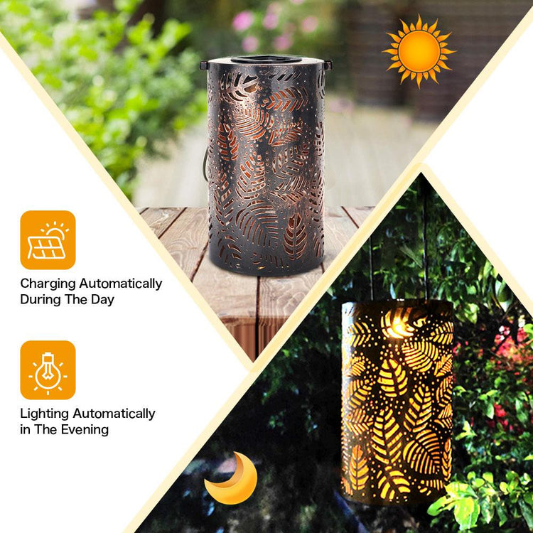Leaves Shadow Cast Solar LED Garden Lantern - Solar Light