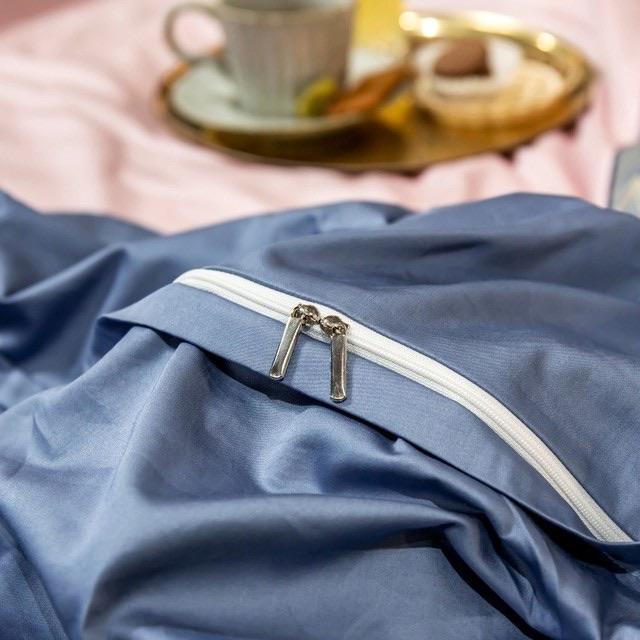Luxury Pink White Egyptian Cotton Duvet Cover Set - Duvet