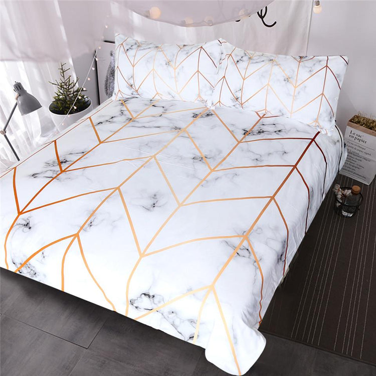 Marble Printed Arrows Duvet Cover Set - Twin - Duvet Cover