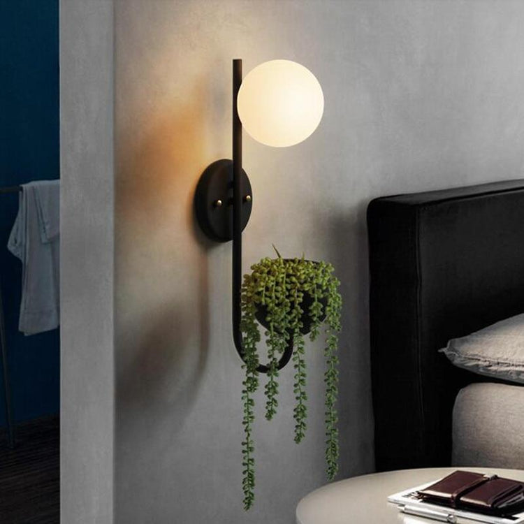 Pleasing Planter Globe LED Wall Mounted Bed Lamp - Wall