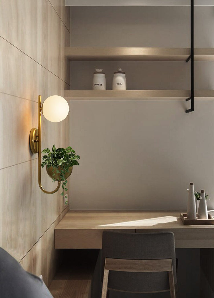 Pleasing Planter Globe LED Wall Mounted Bed Lamp - Wall