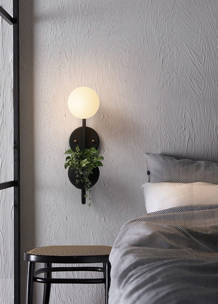 Pleasing Planter Globe LED Wall Mounted Bed Lamp - Wall