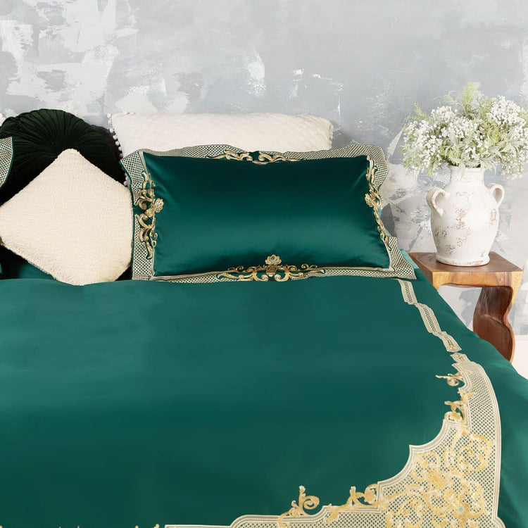 Royal Green Egyptian Cotton Duvet Cover Set - Duvet Cover