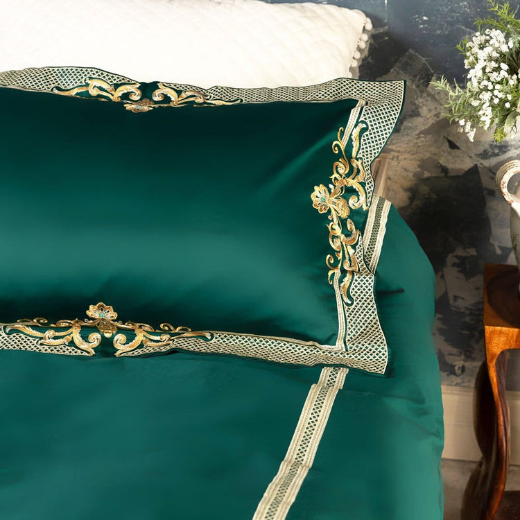 Royal Green Egyptian Cotton Duvet Cover Set - Duvet Cover