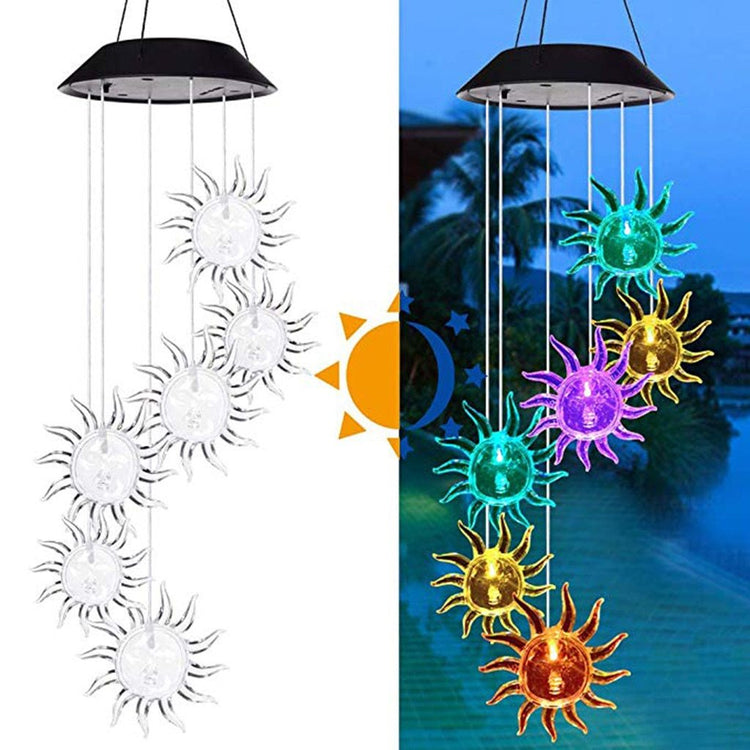 Wind Chime Solar Powered LED Lights - Sun - Solar Light
