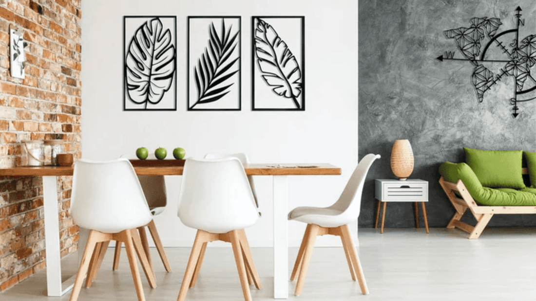 Nature Themed Leaves Metal Wall Art 3 pc