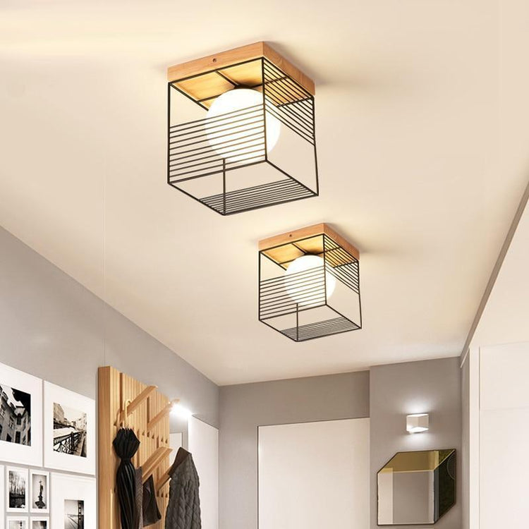 Aesthetic Cage Ceiling Light - Black / Warm White - Ceiling 