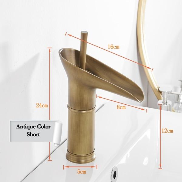 Aesthetic Waterfall Flow Bathroom Faucet - Antique Brown / 9