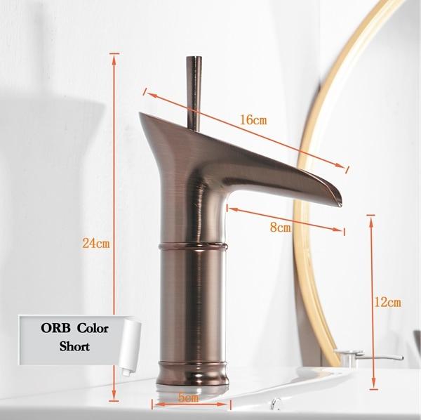 Aesthetic Waterfall Flow Bathroom Faucet - Bronze / 9 x 6 x 