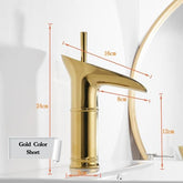 Aesthetic Waterfall Flow Bathroom Faucet - Gold / 9 x 6 x 2 