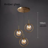 Alina - Nordic Ring Pendant Lamp - Amber Glass - Uneven 3 