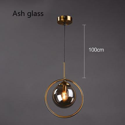 Alina - Nordic Ring Pendant Lamp - Ash Glass - 1 Bulb - 