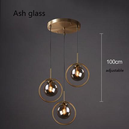 Alina - Nordic Ring Pendant Lamp - Ash Glass - Uneven 3 