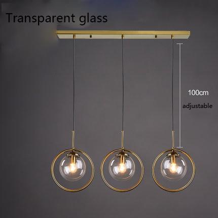 Alina - Nordic Ring Pendant Lamp - Transparent Glass - 3 