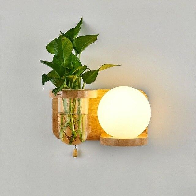 Alluring Wall Mounted Planter with Globe LED Lamp - Attached