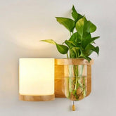 Alluring Wall Mounted Planter with Globe LED Lamp - Attached