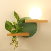 Alluring Wall Mounted Planter with Globe LED Lamp - Detached