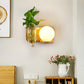 Alluring Wall Mounted Planter with Globe LED Lamp - Wall 