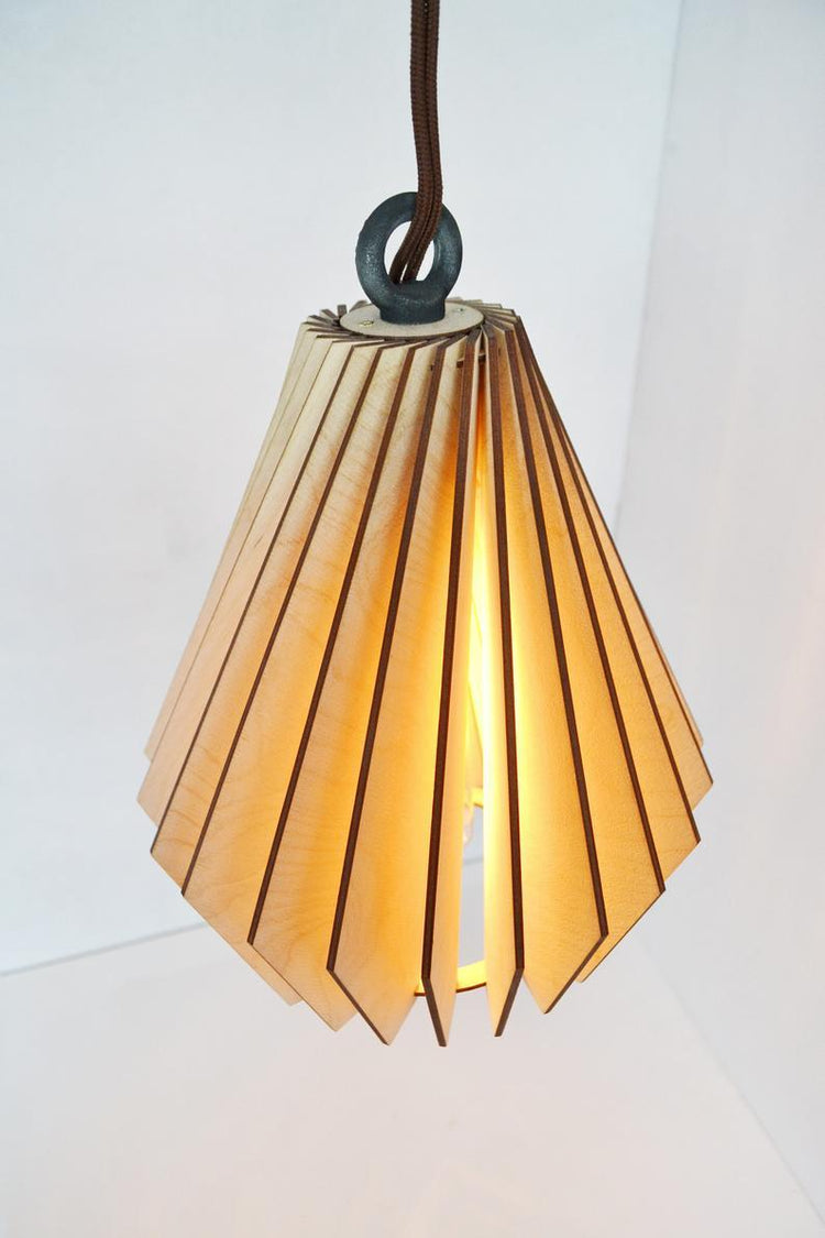 Artistic Wood Pendant Lamp - Pear - 12 x 10 x 10 - Pendant 