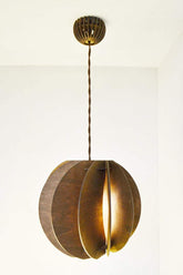 Artistic Wood Pendant Lamp - Sphere - 12 x 12 x 12 - Pendant