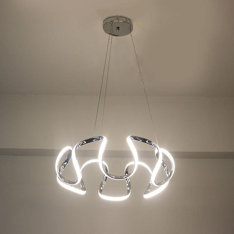 Aurora - Aesthetic LED Chandelier - Chrome / 5 Heads - 16 x 