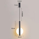 Ayla - Simplistic LED Hanging Pendant Light - Round - Black 