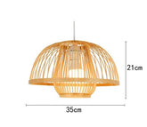 Bamboo Cage Pendant Lamp - Round Lantern / 8 x 14 - Pendant 