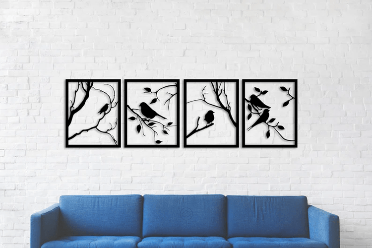 Birds on Branches Metal Wall Art - Metal Wall Art