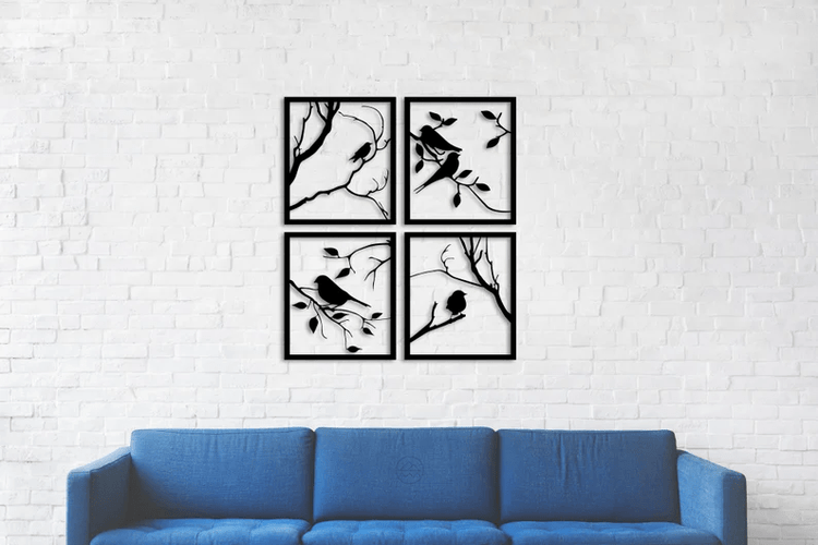 Birds on Branches Metal Wall Art - Metal Wall Art