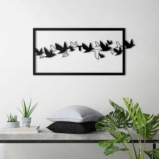 Birds Flying Frame Metal Wall Art - Metal Wall Art