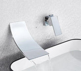 Broad Waterfall Wall Mounted Bathroom Faucet - Chrome - 