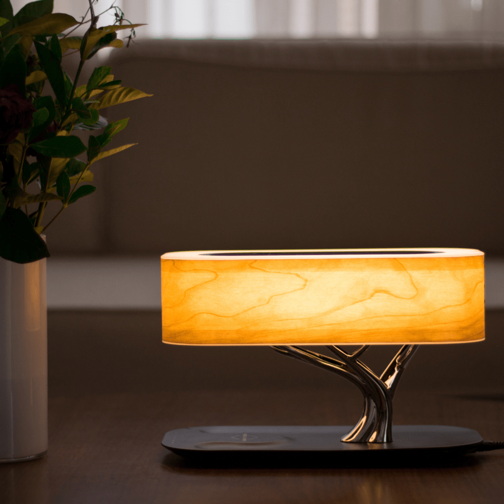 Brown Oval Wonder Luxury Desk Lamp with Wireless Charging - 