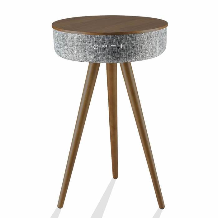 Brown Tripod Bluetooth Speaker Table - USA - Accent Table