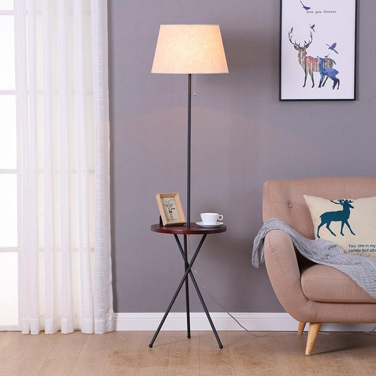 Calm Minimal Coffee Table with Floor Lamp - Table Lamp