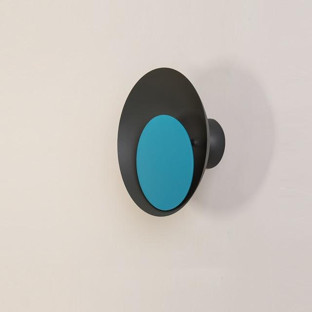 Candy Colored Circular Wall Mounted Lamp - Black & Blue / 