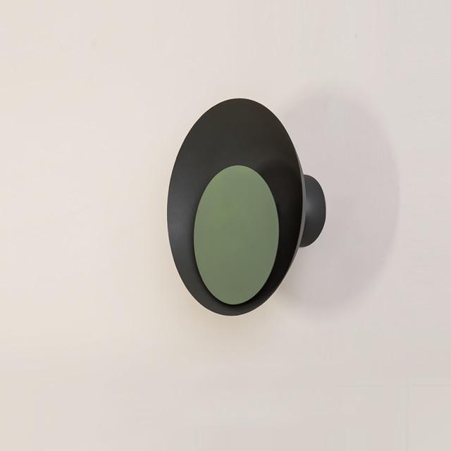 Candy Colored Circular Wall Mounted Lamp - Black & Green / 