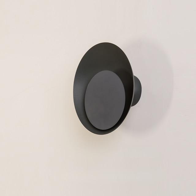 Candy Colored Circular Wall Mounted Lamp - Black & Black / 