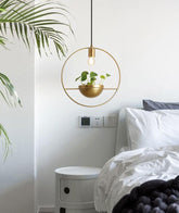 Cassandra - Gold Finish Pendant Lamp with Planter - Pendant 