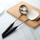 Chic Stainless Steel Ladle Set 2 pc - Black - Cutlery Set