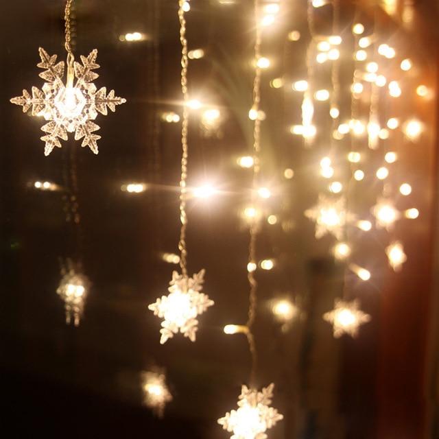 Christmas Snowflakes Hanging LED Lights - Warm White / US - 